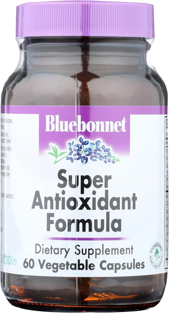BlueBonnet Super Antioxidant Formula Vegetarian Capsules, 60 Count, White