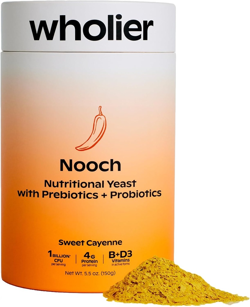 wholier Nutritional Yeast Flakes with Prebiotics & Probiotics for Gut Health. Methylcobalamin Vitamin B12 & Vitamin D3. Vegan Cheesy Seasoning. (5.3 oz.) (BBQ Flavor)