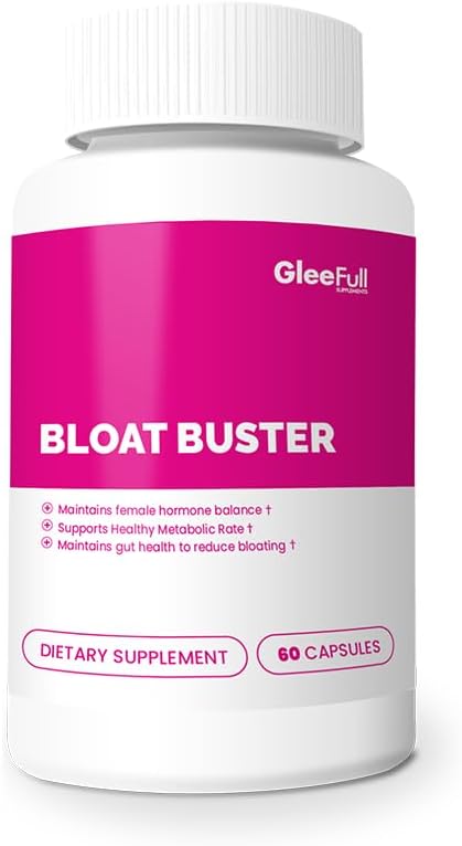 GleeFull Supplements Bloat Buster - Bloating Relief for Women - Gut Health Supplement (1 Pack, 60 Count)