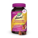 Nature's Way Alive! Women’s 50 Plus Multivitamin Gummy, Daily Chewable Multivitamins with B-Vitamins, Vitamin D3, Calcium, Supports Heart, Brain & Bone Health,* Mixed Berry Flavored, 60 Count