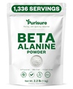 Purisure Beta Alanine Powder 1kg, Pure Beta Alanine Pre-Workout Supplement for Sustained Energy, Beta Alanine Pre Workout Powder for Men and Women, Alanine Supplement for Endurance, 1,336 Servings