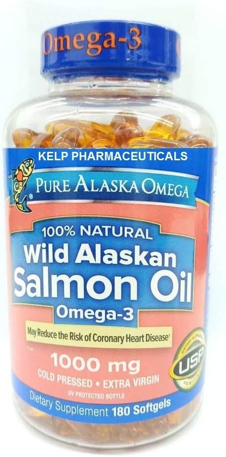 Pure Alaska Omega-3 Wild Alaskan Salmon Oil 1000mg Softgels 180-Count