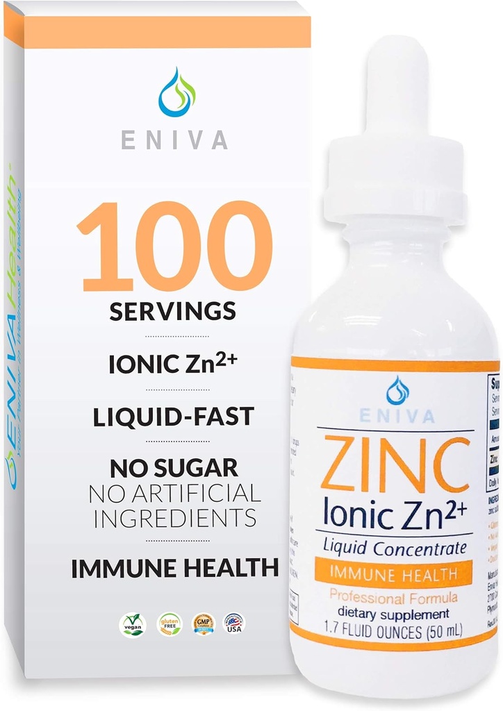 Eniva Liquid Zinc Supplement Ultra Concentrated Zinc Drops for Immune Health 1.7 oz