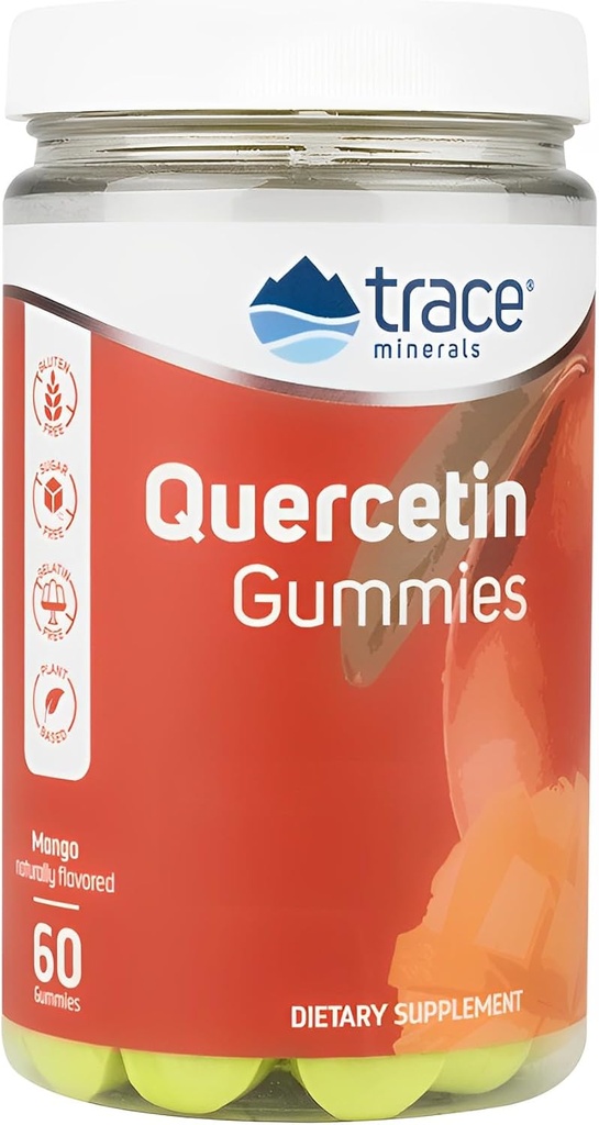 Trace Minerals Quercetin - Antioxidant Supplement Supports Immune & Cellular Health - Essential Nutrients Supplement Supports Mineral Absorption & Cardiovascular Health - Mango, 60 Gummies