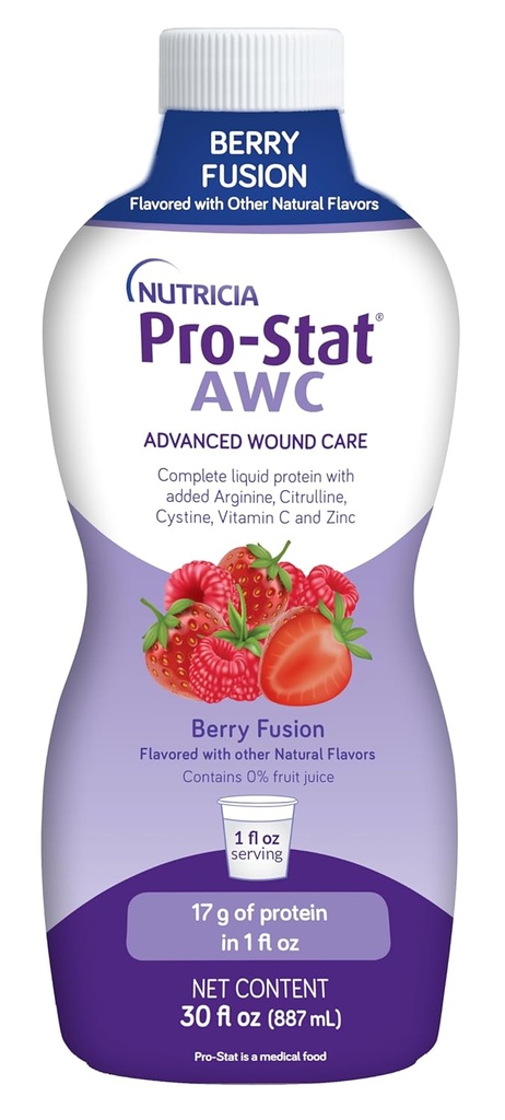 Pro-Stat Advanced Wound Care (AWC), Concentrated Liquid Protein Medical Food - Berry Fusion Flavor, 30 Fl Oz bottle