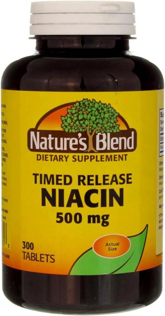 Nature's Blend Niacin Timed Release 500 mg 500 mg 300 Tabs