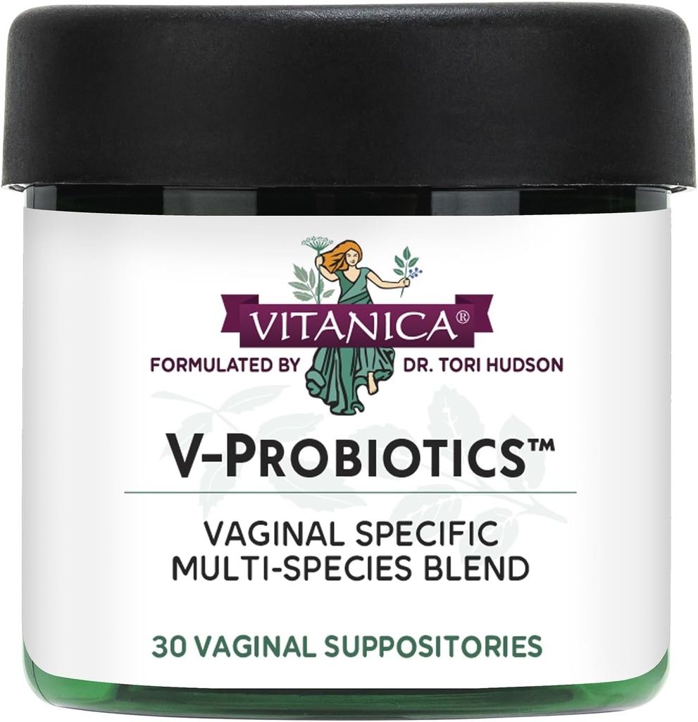 Vitanica V-Probiotics - Probiotics for Women - Vaginal Suppositories with Lactobacillus Rhamnosus, Gasseri & More - Women's Health Supplement - Lady - 30 Vaginal Suppositories