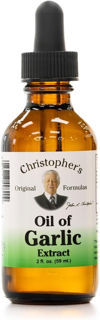 Christopher's Original Formulas Oil of Garlic Extract 2 Ounces - Pack of 1 - Premium Herbal Supplement - Cold-Pressed & Pure Liquid Garlic Oil | Versatile Use