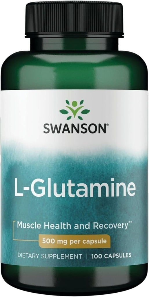 Swanson Amino Acid L-Glutamine 500 Milligrams 100 Capsules