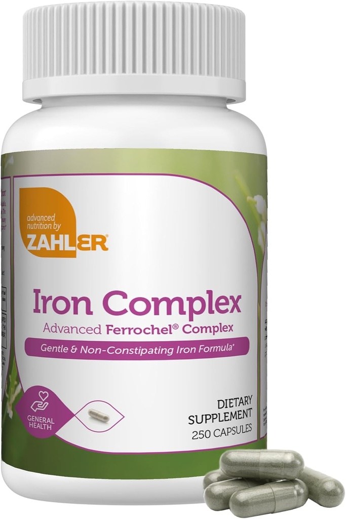 Zahler Iron Complex, Advanced Ferrochel® Complex, 250 Capsules