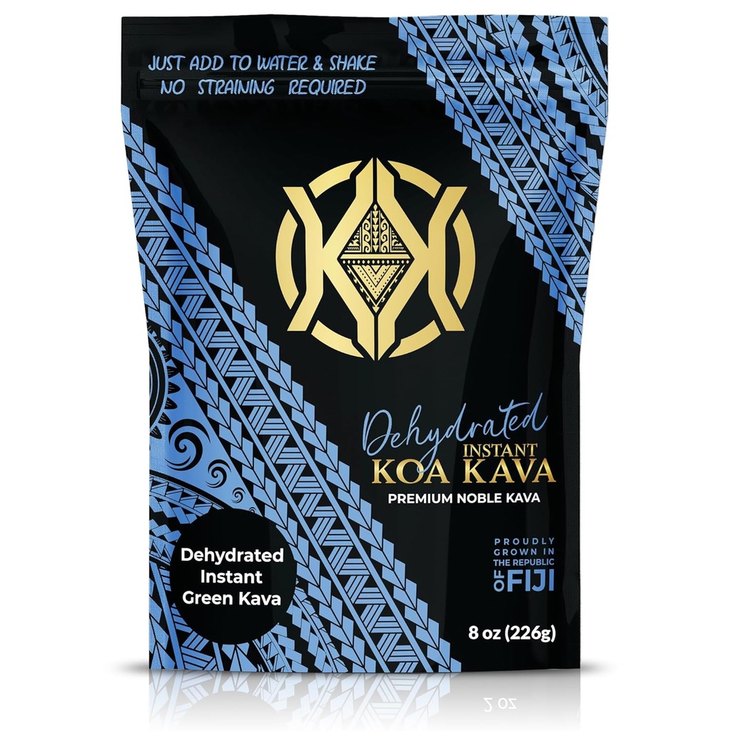 Dehydrated Instant Kava - 100% Dehydrated Instant Green Fijian Kava Root Powder, 8 oz (226g) Bag