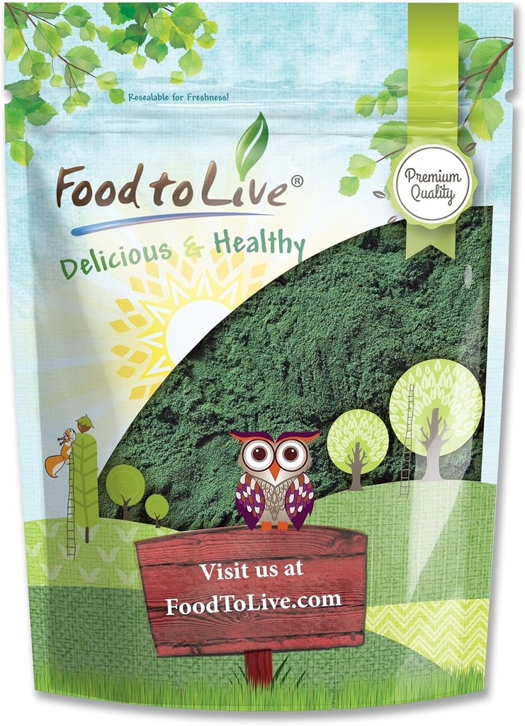 Food to Live Chlorella Powder, 4 Ounces - Kosher, Raw Green Algae, Vegan Superfood, Bulk, Pure Vegan Green Protein, Rich in Vitamins and Minerals, Great for Drinks, Teas and Smoothies