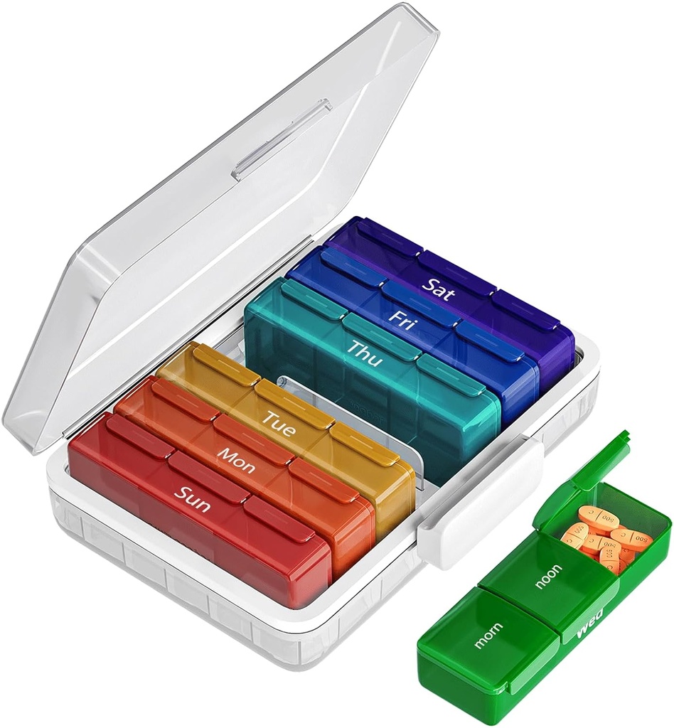 CTIME Weekly Pill Organizer - 3 Times a Day 7-Day-Pill Case