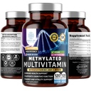 Number One Nutrition Methylated Multivitamin for Women & Men, Natural Daily Multivitamins with Folate, Vitamin B12, Vitamin B2 and B6, Non-GMO, Gluten-Free, 120 Caps