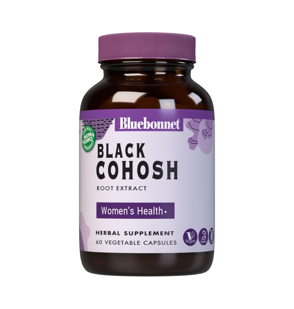 BlueBonnet Black Cohosh Root Extract Supplement, 60 Count, White