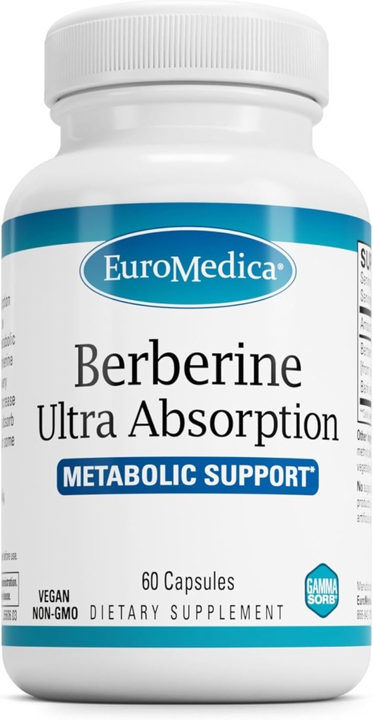 EuroMedica Ultra Absorption - Brain & Liver Health Support Supplement - Ultra-Absorption Support Supplement with Indian Barberry Root Extract - Vegan Capsules Aid Metabolic Health - 60 Capsules