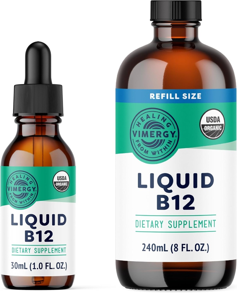 Vimergy Liquid B12 (30 mL) and Liquid B12 Refill (240 mL) - Bundle