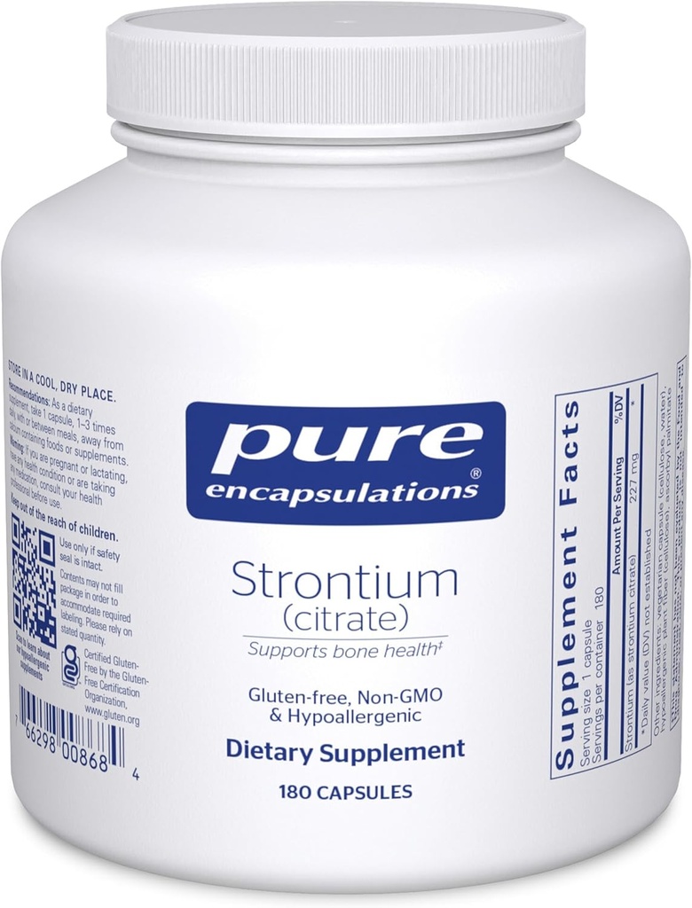 Pure Encapsulations Strontium (Citrate) | Hypoallergenic Dietary Supplement to Support Healthy Bones* | 180 Capsules