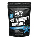 TASTY GAINS - Pre-Workout Gummies – Energy & Focus Boost, Caffeine Gummies for Men & Women, 200mg of Caffeine, Fat-Burning Preworkout for Strength & Endurance (60, Blue Raspberry)