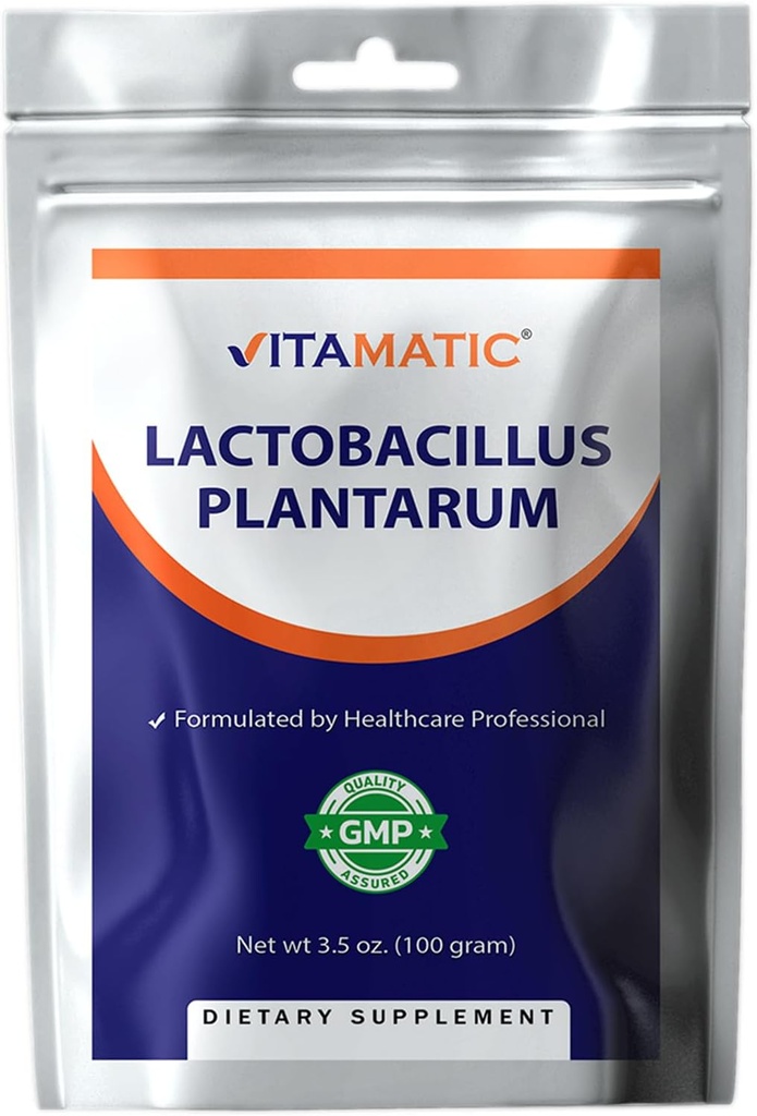 Vitamatic Lactobacillus Plantarum Probiotic Powder - Digestive Health Support - 100 Gram (3.5 OZ) - 100 Servings