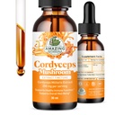 Cordyceps Mushroom Extract Fruiting Body Tincture – 250mg per Serving – Dual Extract Liquid Supplement – Energy & Endurance Support – Vegan, Non-GMO, USA Made, Sugar & Alcohol-Free Drops – 1oz/30mL