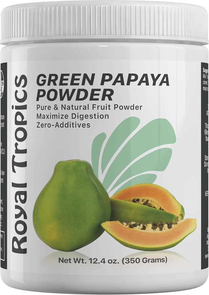 [BRSWIE3YBYMGAEQ7] Royal Tropics Green Papaya Powder. Enzymes for Digestive Support.