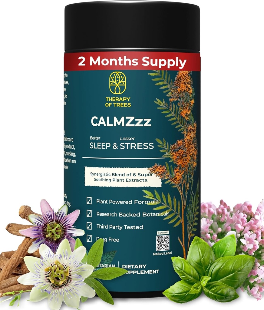 Melatonin Free Sleep Aid,100% Natural| Only Plants Nothing Else, Natural Sleep Aids for Adults, 2 Months Supply, Non-Habit Forming