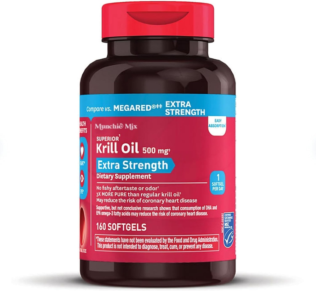 MUNCHIE MIX Extra-Strength Krill Oil, 500 mg (160 ct.)