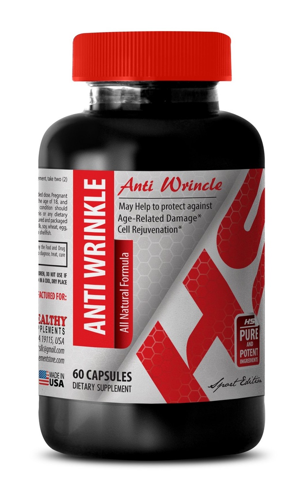 Anti-Wrinkle Complex - Collagen and Green Tea, Aloe Vera Hydration, Turmeric Touch, Anti-Wrinkle botanicals, Plant-Based Formula, Green Tea and Resveratrol, Resveratrol Glow, 1Bot