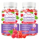 Saffron Gummies for Adults & Kids, Saffron Supplements with 88.5mg Saffron Extract, Ashwagandha, L-Theanine for Relaxation, Focus and Mood Support, 60 Gummies (Pack of 2)