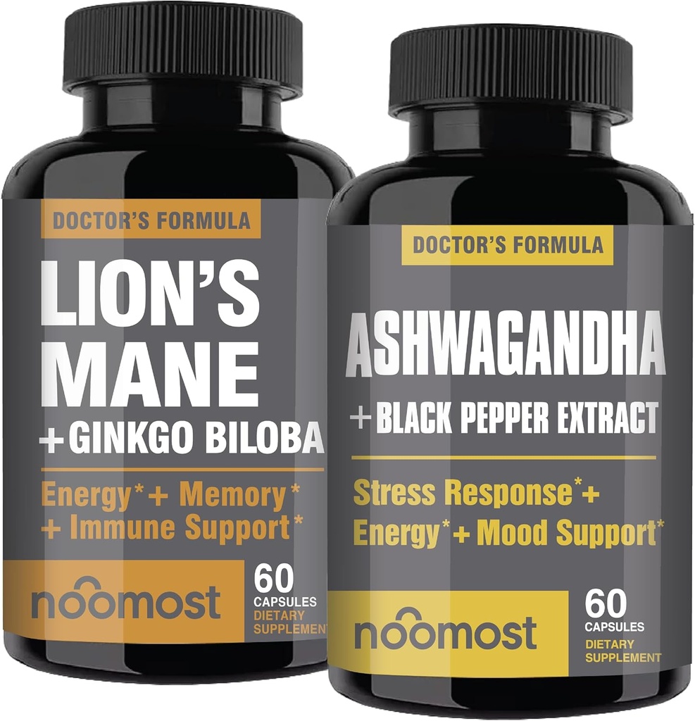 Lions Mane and Ashwagandha with Gingko Biloba and Black Pepper