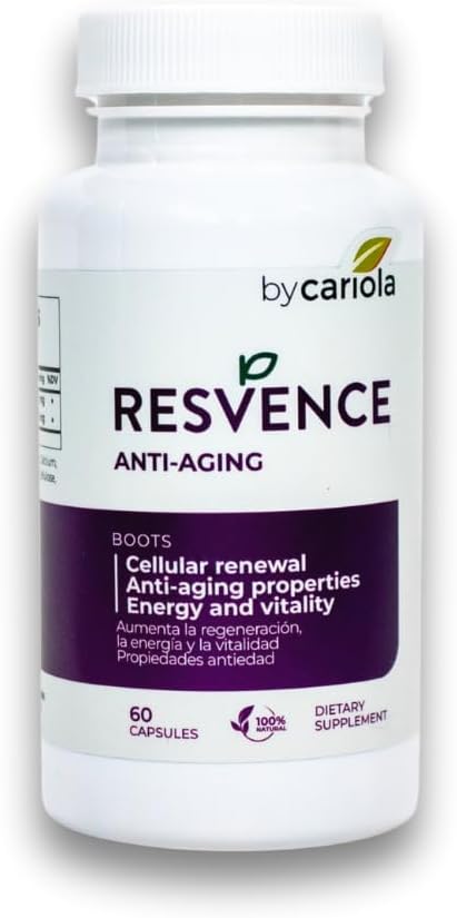 Resvence Resveratrol Supplement Capsules - Antioxidant - Boost Immune System - Energy & Vitality - Cellular Renewal - Supports General Wellbeing - Resveratrol - Camu Camu - 60 Caps