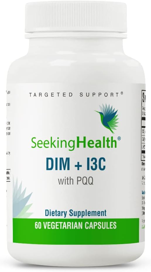 Seeking Health DIM + I3C, 400 mg Supplement, Supports Healthy Hormone Metabolism and Estrogen Balance for Women, Mood Support, Vegetarian (60 Capsules)*