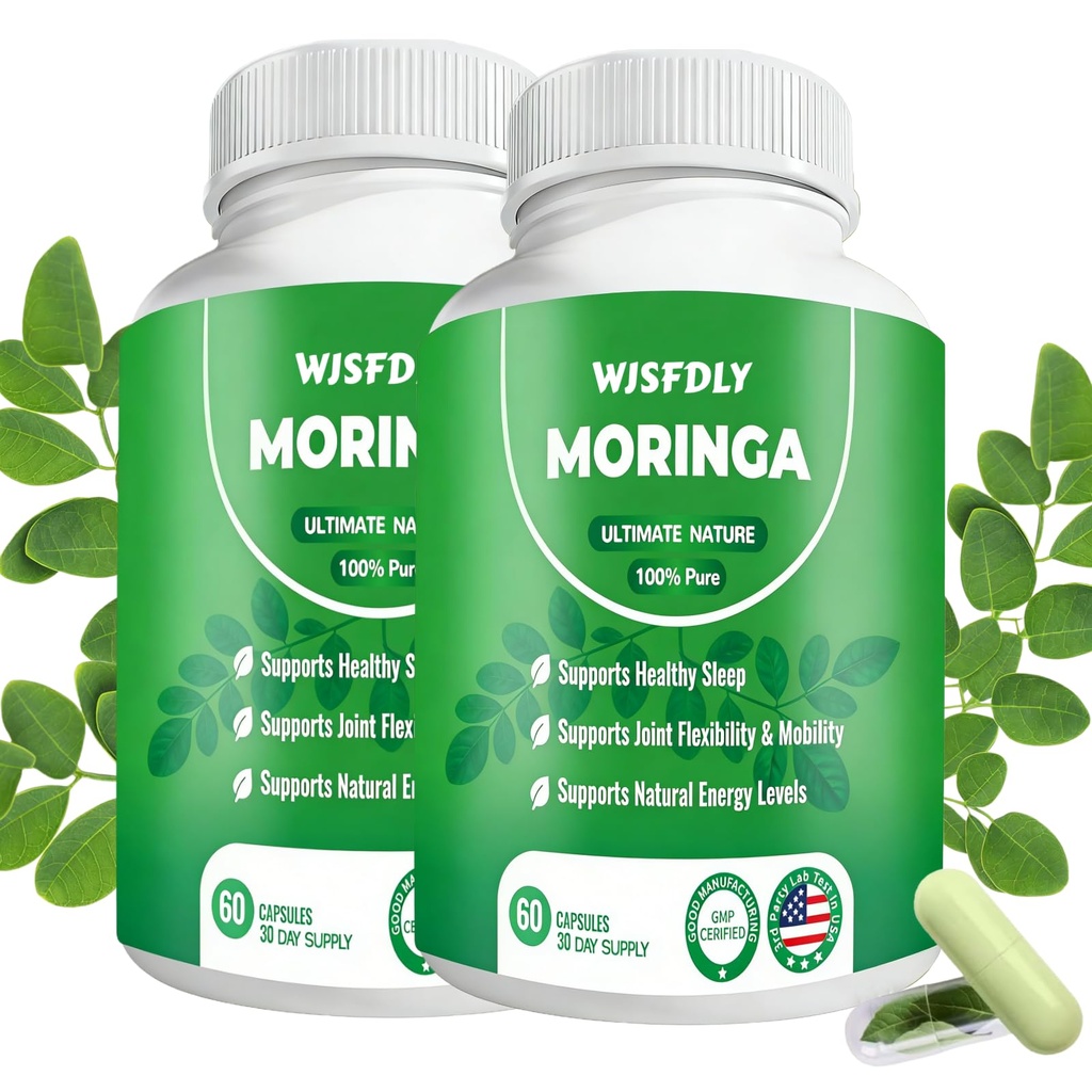 2Pcs Moringa Capsules – 800mg Pure Moringa Powder – 60 Capsules