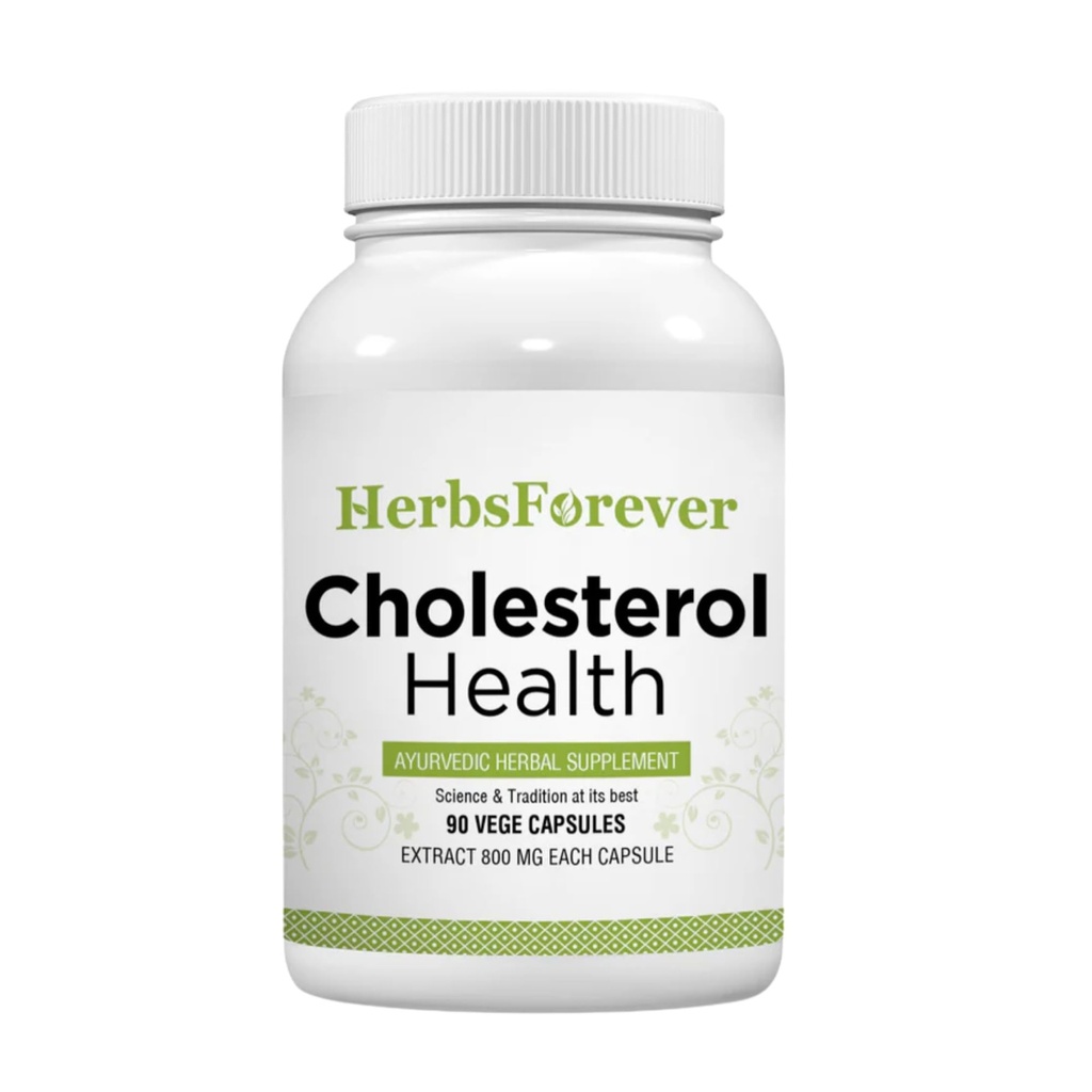 Herbsforever- Cholesterol Health Support,Triglyceride & Heart Health, Antioxidant | Guggulipid, Arjuna, Cinnamon, Garlic,Turmeric, Garcinia, Amla + 11 Ayurvedic Herb Extract,90 Veg Capsule|800mg