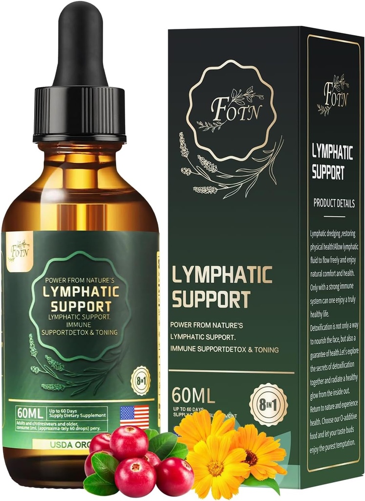 [BRSRAFQFBMARA3I4] Lymphatic Drainage Drops, Herbal Supplements-Echinacea,Elderberry,Astragalus-Immune Support,Anti Inflammatory,Lymphatic Detoxd&Cleanse