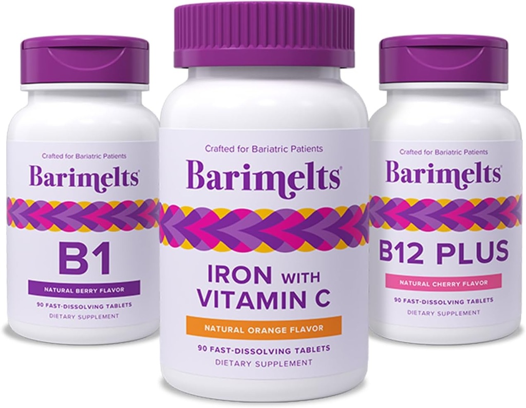 BariMelts Bariatric Vitamin Variety - Iron with Vitamin C, Vitamin B12 Plus, and Vitamin B1