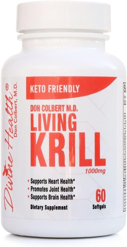 Divine Health Dr. Colbert, MD Living Krill Oil 1000mg Per Softgel Plus DHA & EPA | 60 Servings