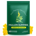 Mullein Gummies for Lung Cleanse 60 Count - Mullein Leaf Extract Gummies with Chlorophyll - Natural Herbal Supplement for Lung Cleanse, Respiratory Support, Boosts Immunity, Digestive Wellness