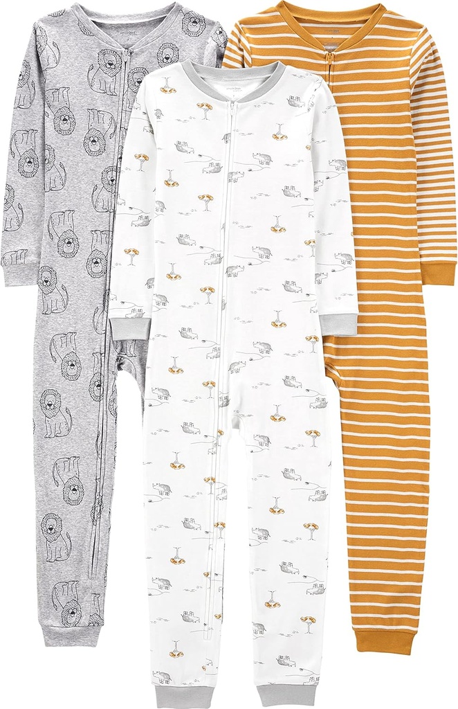 Simple Joys by Carter's baby-boys 3-pack Snug Fit Footless Cotton Pajamas