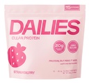 DAILIES Clear Protein Powder, Sugar Free Flavor, 20g Whey Isolate & 100 Calories per Serving, Light & Refreshing Protein Shake Drink Mix for Pre or Post Workout, 15 On the Go Stick Packs (Strawberry)