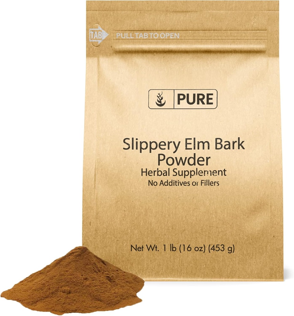 Pure Original Ingredients Slippery Elm Bark Powder (1 lb), Pure & Natural, Vegan, Gluten-Free