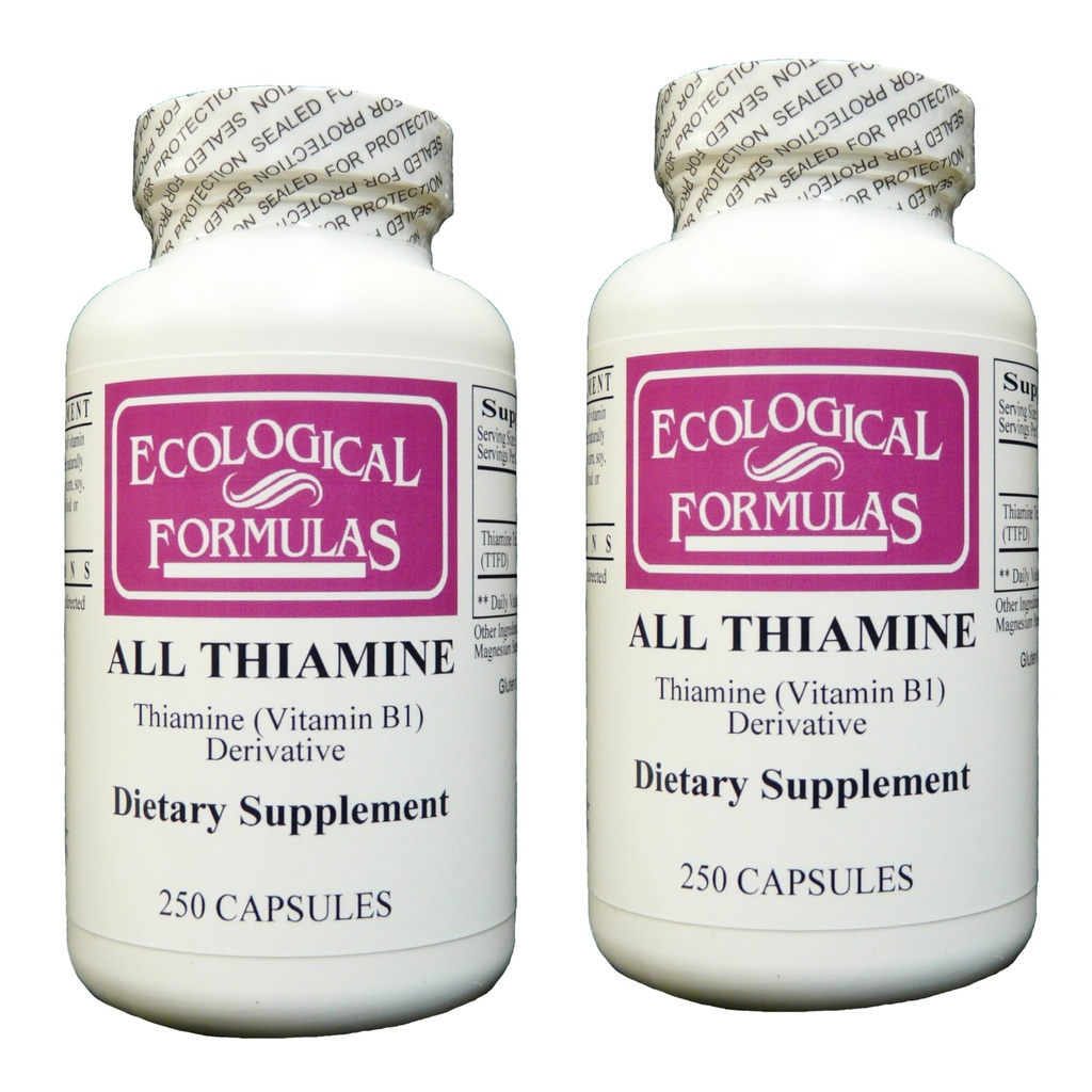 Ecological Formulas All Thiamine Vitamin B1 50 mg, 2 X 250 Capsules