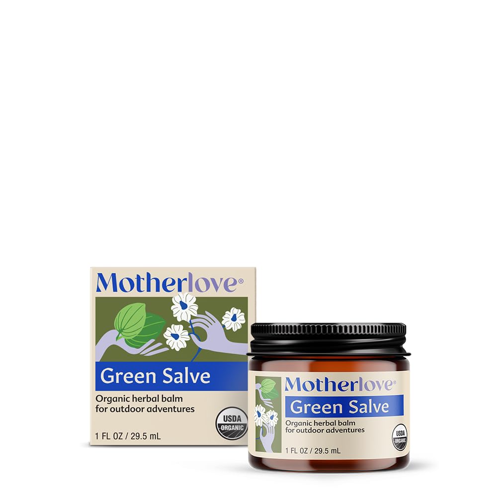 [BRSWIYTYBQDBCEQ7] Motherlove Green Salve (1 oz) Family-Friendly Outdoor Adventure Ointment to Soothe Skin - USDA Organic