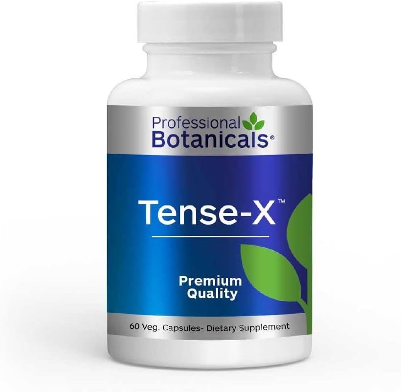 Tense-X - Natural Vegan Stress Support Supplement, Helps The Body to Achieve Mental and Physical Relaxation - 60 Vegetarian Capsules