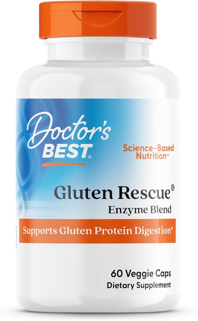 Doctor's Best Gluten Rescue with Glutalytic, Non-GMO, Vegan, 60 Count (Pack of 1)