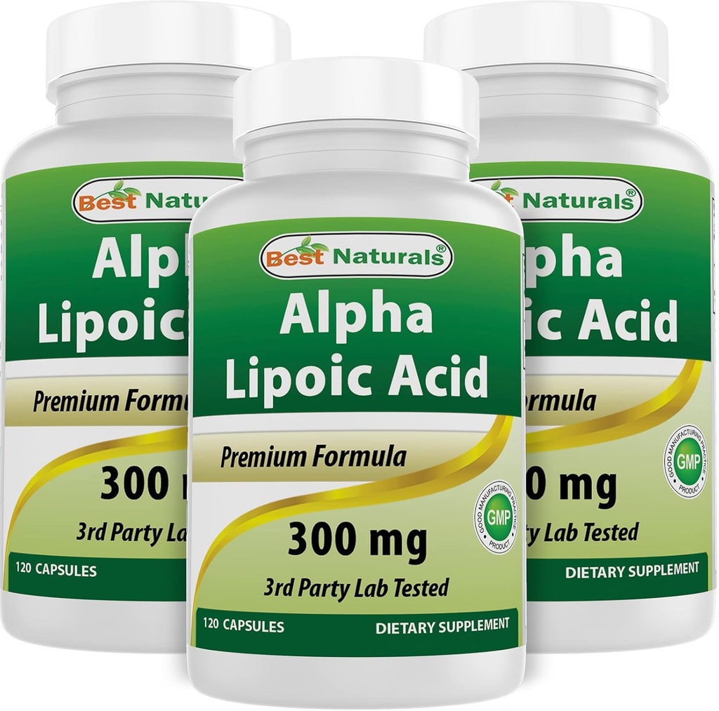 Best Naturals Alpha Lipoic Acid 300 mg 120 Capsules (120 Count (Pack of 3))