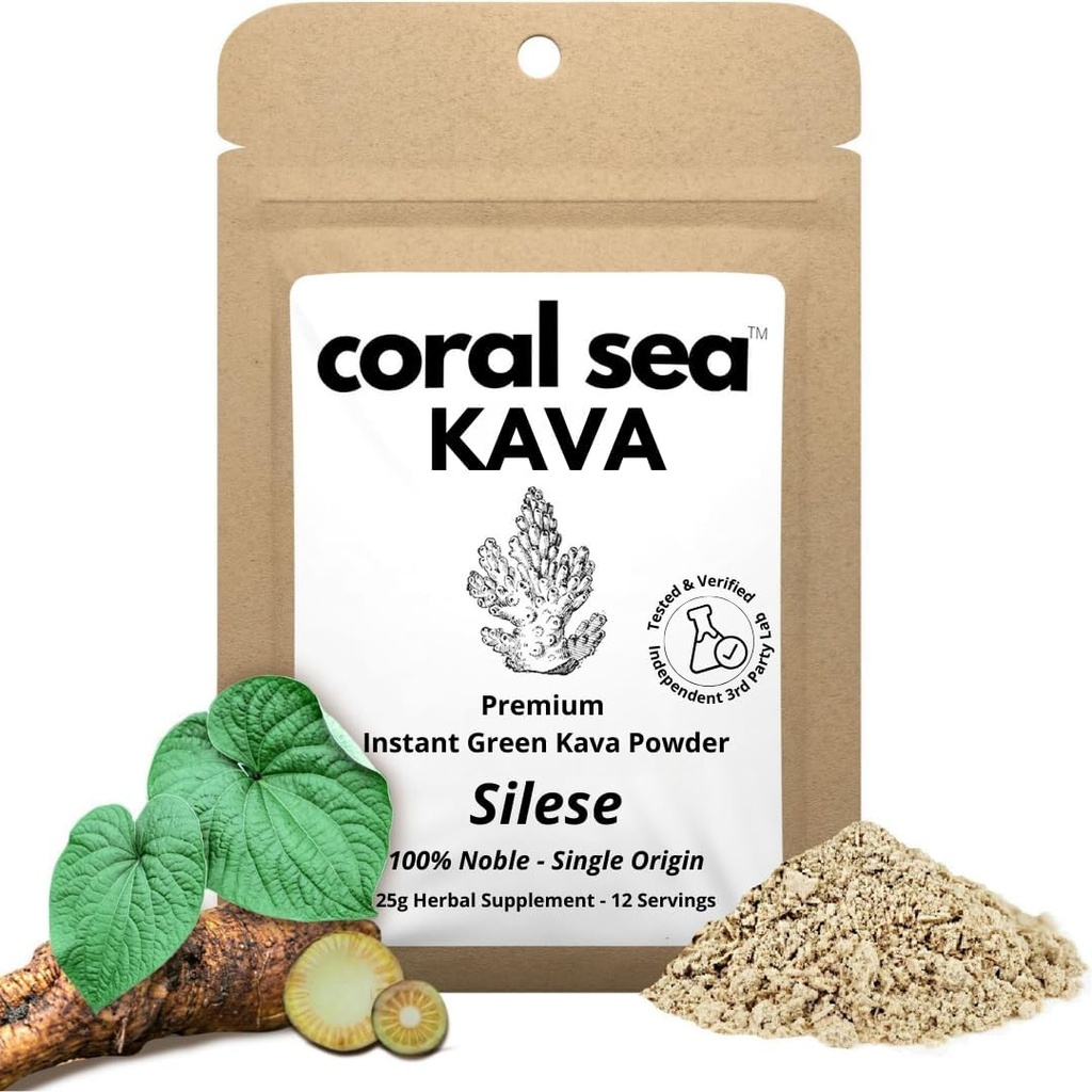 Instant Kava Tea Powder Silese - The Black Hand - 12+ Servings - Vanuatu Noble Kava Juice - Stress Release & Mood Support - Easy Mix 30:1 Concentrate