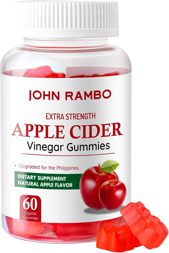 Apple Cider Vinegar Gummies for Gut Health - 60 Count - Vegan, Gelatin-Free & Non-GMO with Vitamin B12, B6, Beet Root & Pomegranate - Natural Energy & Detox Supplement