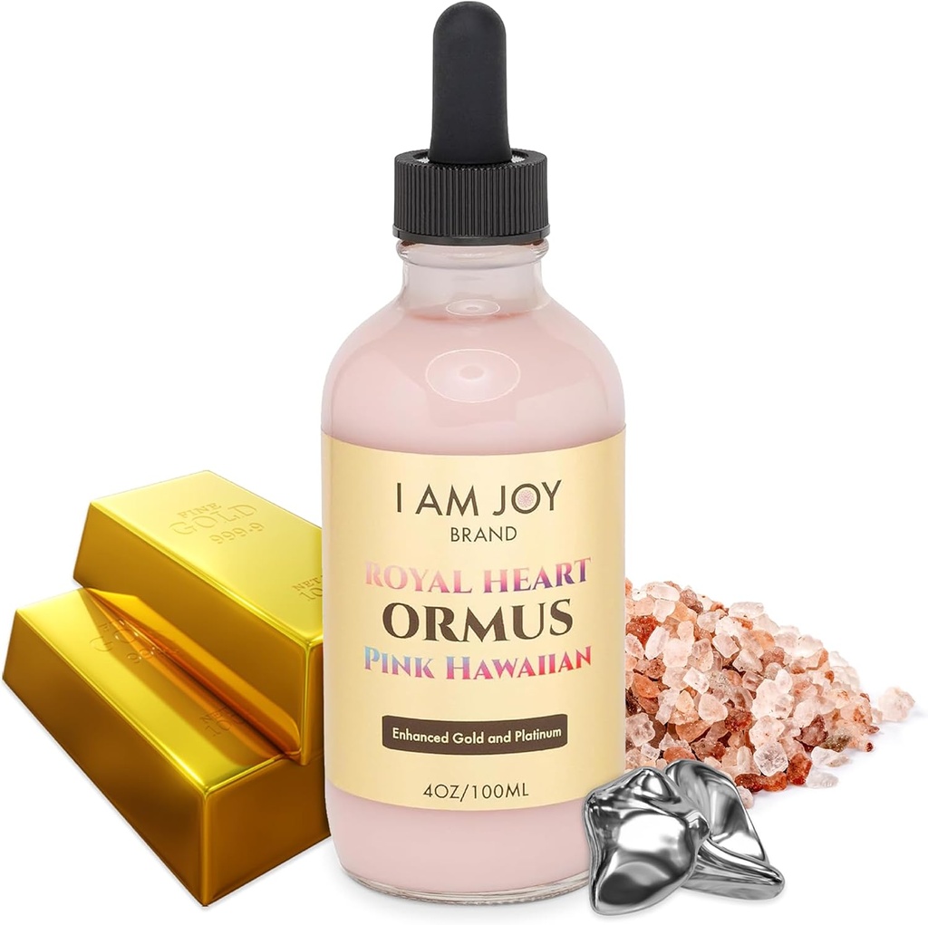 Hawaiian Pink Ormus Monoatomic Gold | Royal Heart Concentrate, Blood Cleanser Detox | with 24k Food-Grade Colloidal Gold | Vortexed, Harmonically Structured 528hz 4oz